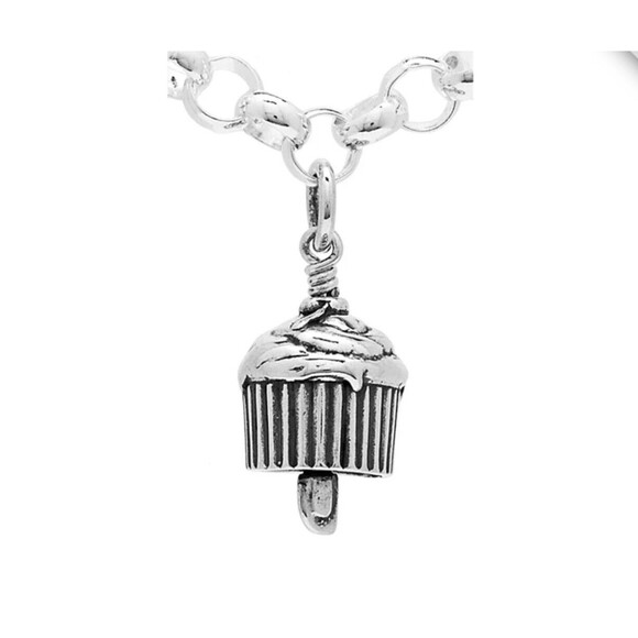 The Bell Collection Sterling Silver Cupcake & Spatula Charm Bell New - Picture 1 of 7
